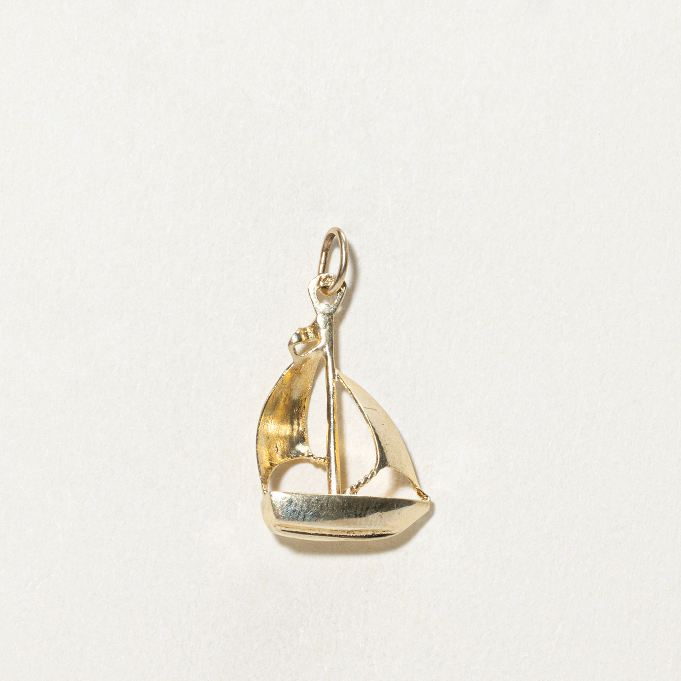 14K Yellow Gold Sailboat Charm