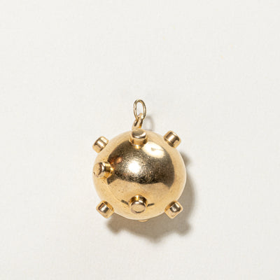 18K Yellow Gold Sea Mine Charm