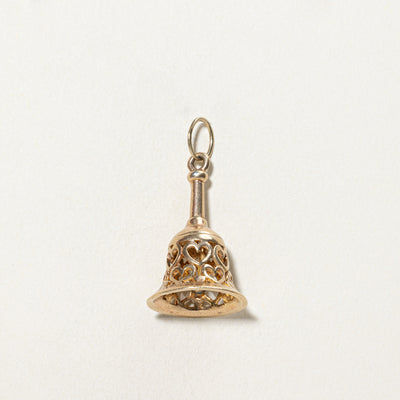 9K Yellow Gold Heart Bell Charm