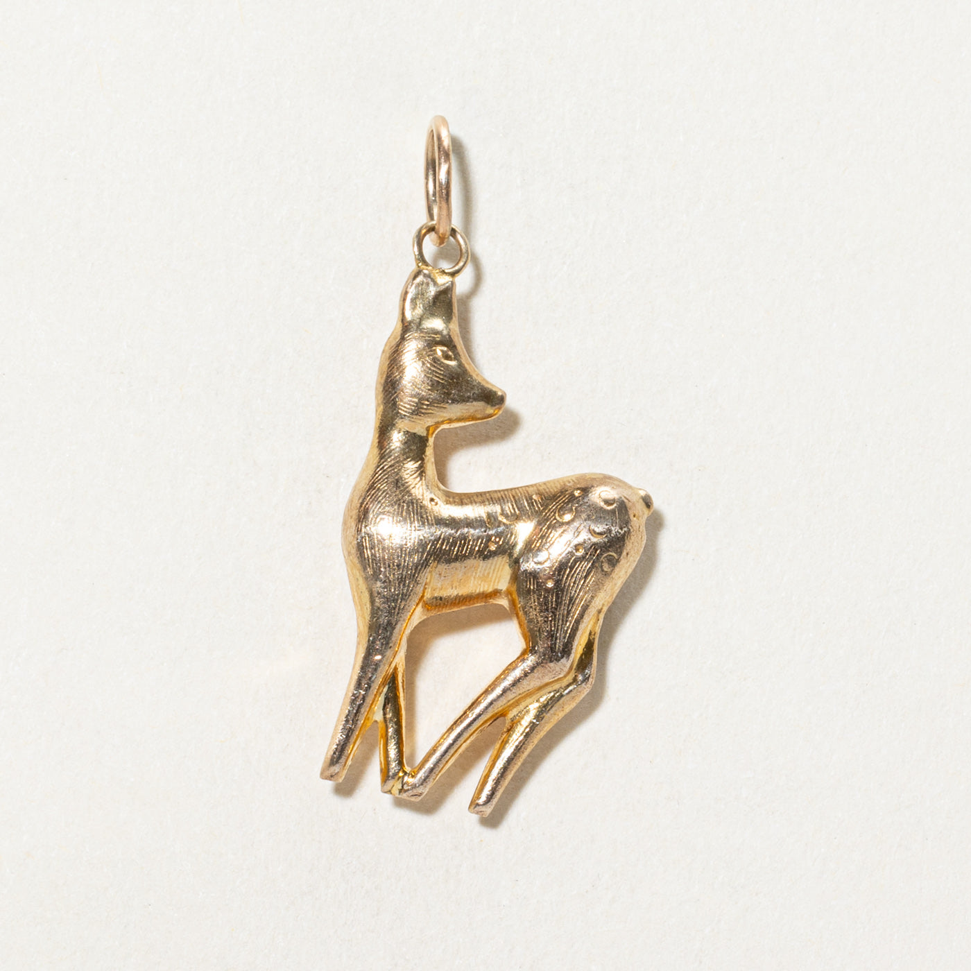 1976 Birmingham 9K Yellow Gold Deer Charm