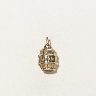 9K Yellow Gold Barrel Charm
