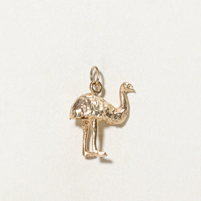 9K Yellow Gold Ostrich Charm