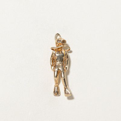 10K Yellow Gold Scuba Diver Charm
