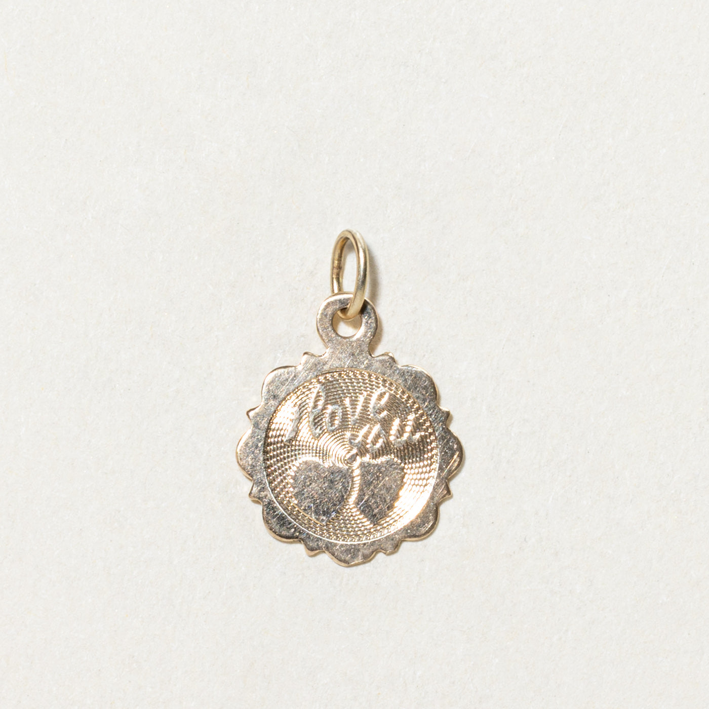 10K Yellow Gold 'I Love You' Pendant