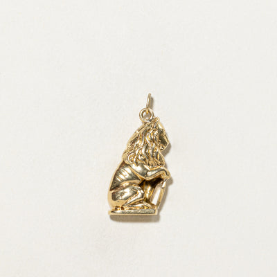 18K Yellow Gold Lion Charm
