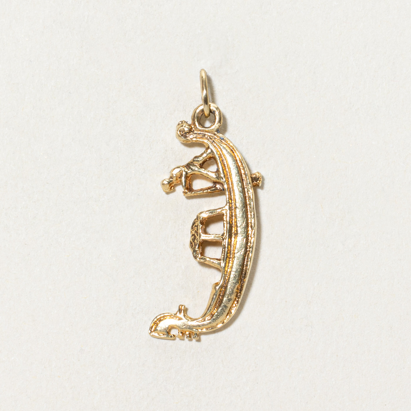 Vintage Italian 18K Yellow Gold Venetian Gondola Charm