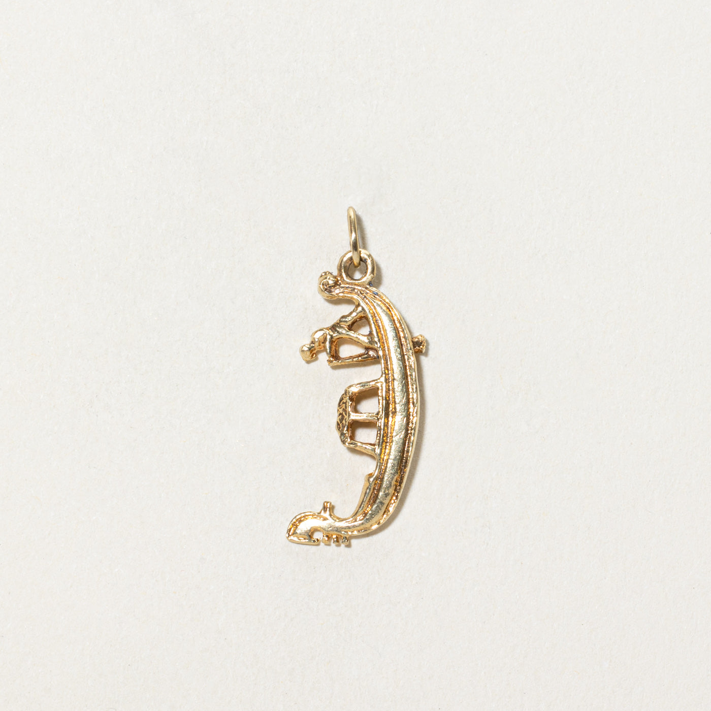 Vintage Italian 18K Yellow Gold Venetian Gondola Charm