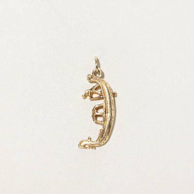 Vintage Italian 18K Yellow Gold Venetian Gondola Charm