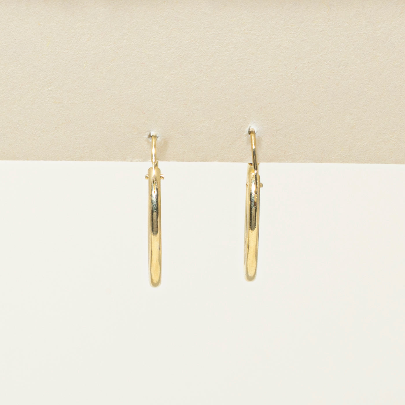 14k Yellow Gold Thin Hoop Earrings