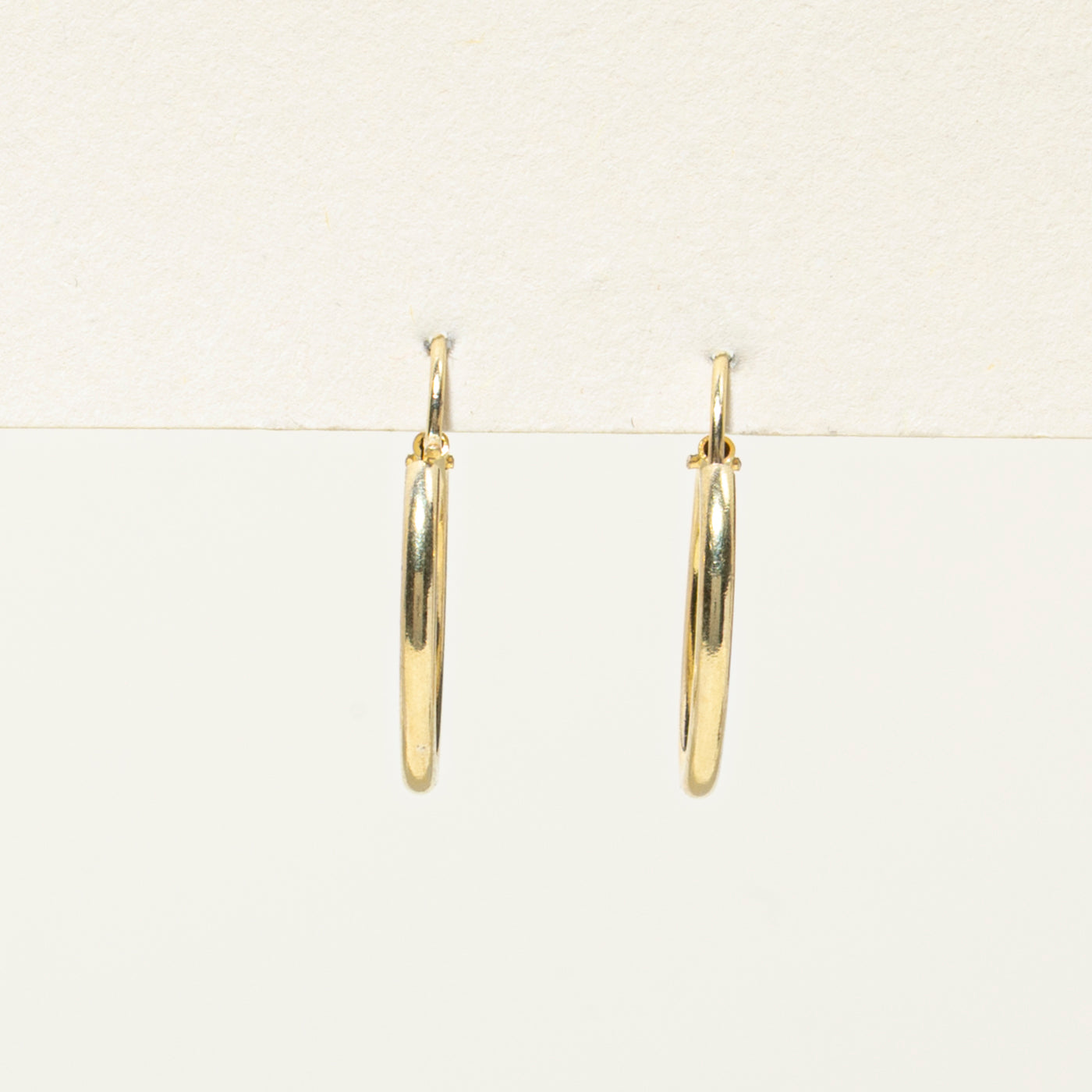 14k Yellow Gold Thin Hoop Earrings