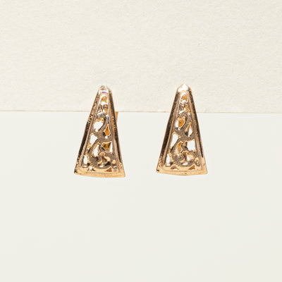 14k Rose Gold Openwork Triangle Earrings