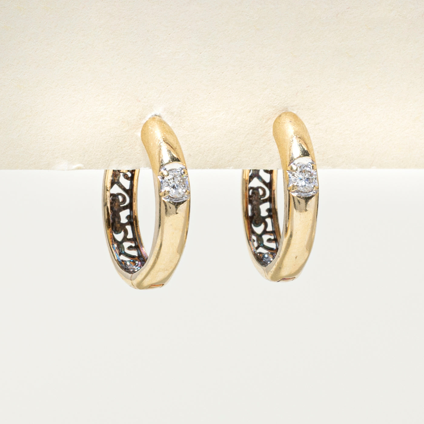10k Diamond Hoop Earrings | 0.06ctw