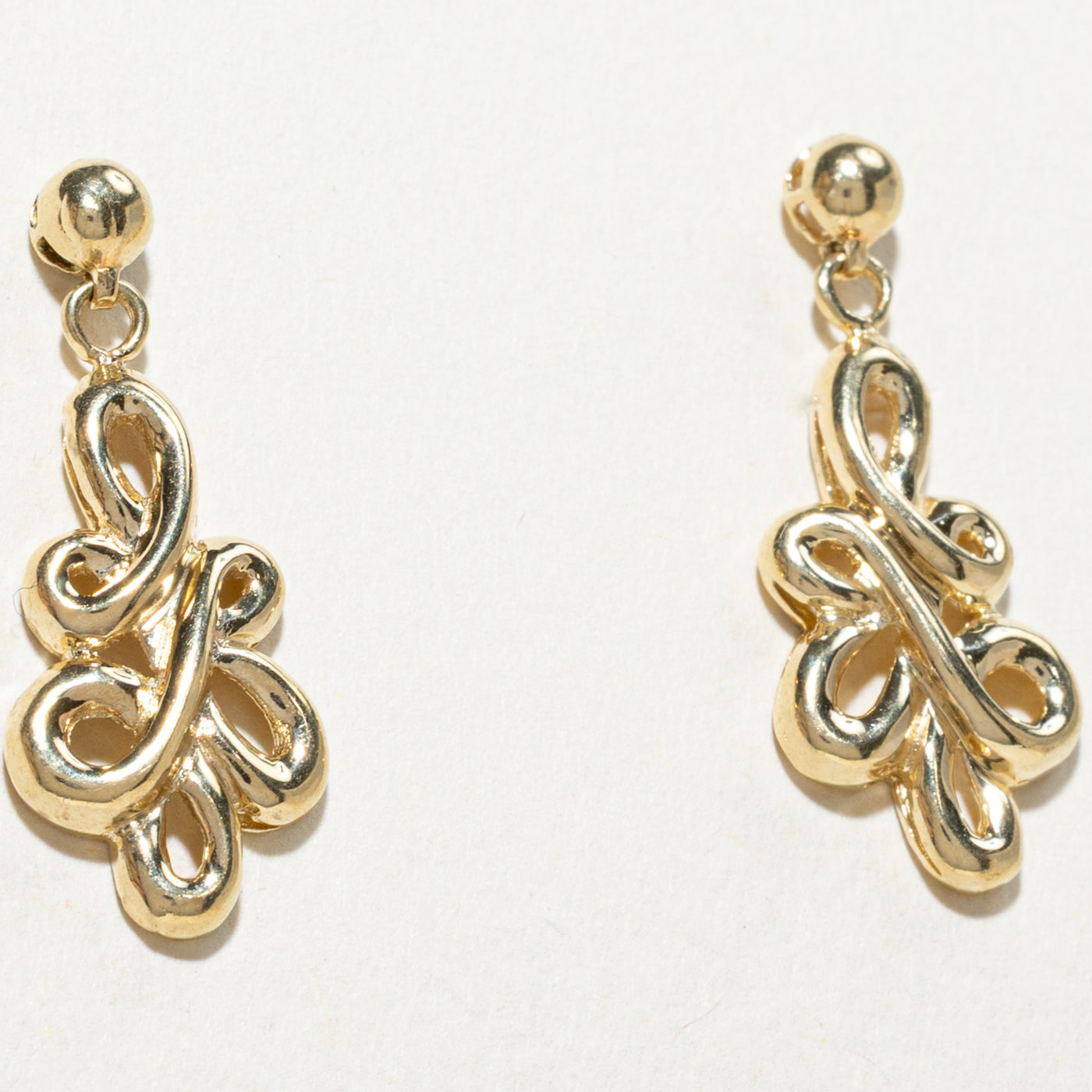 10k Yellow Gold Twisted Drop Earrings