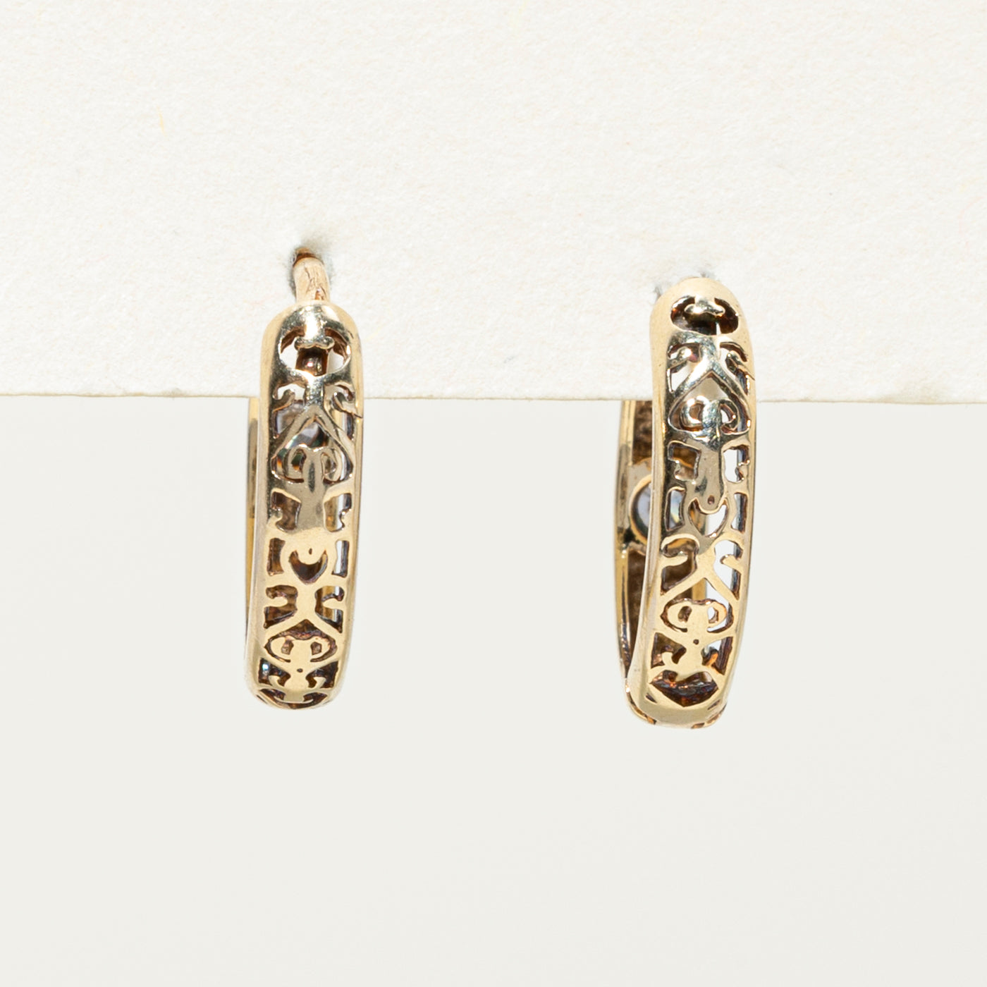 10k Diamond Hoop Earrings | 0.06ctw