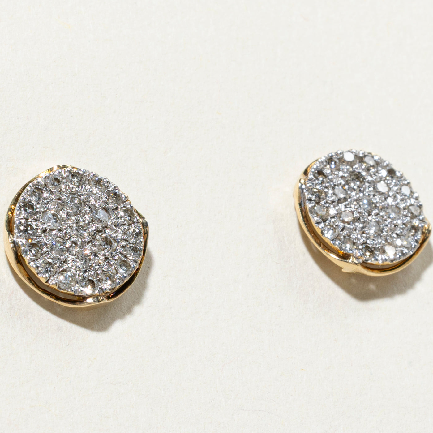 Pave Set Diamond Cluster Stud Earrings | 0.85ctw
