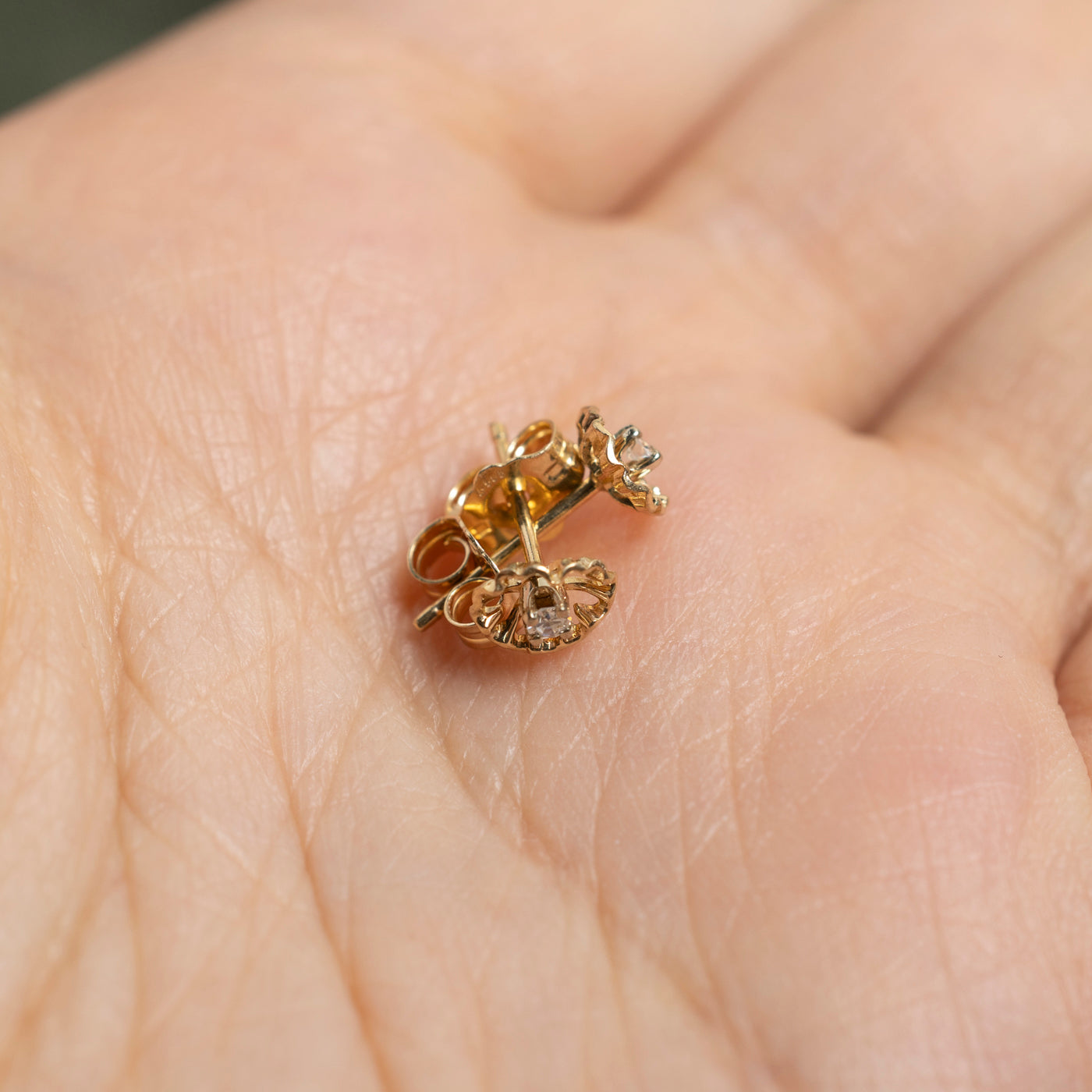 14K Diamond Floral Shape Stud Earrings | 0.04ctw