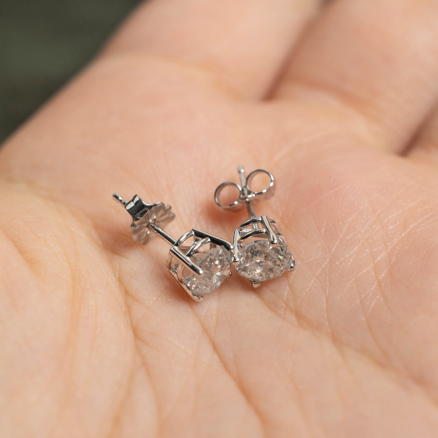 14K Diamond Stud Earrings | I2 G/H | 1.56ctw