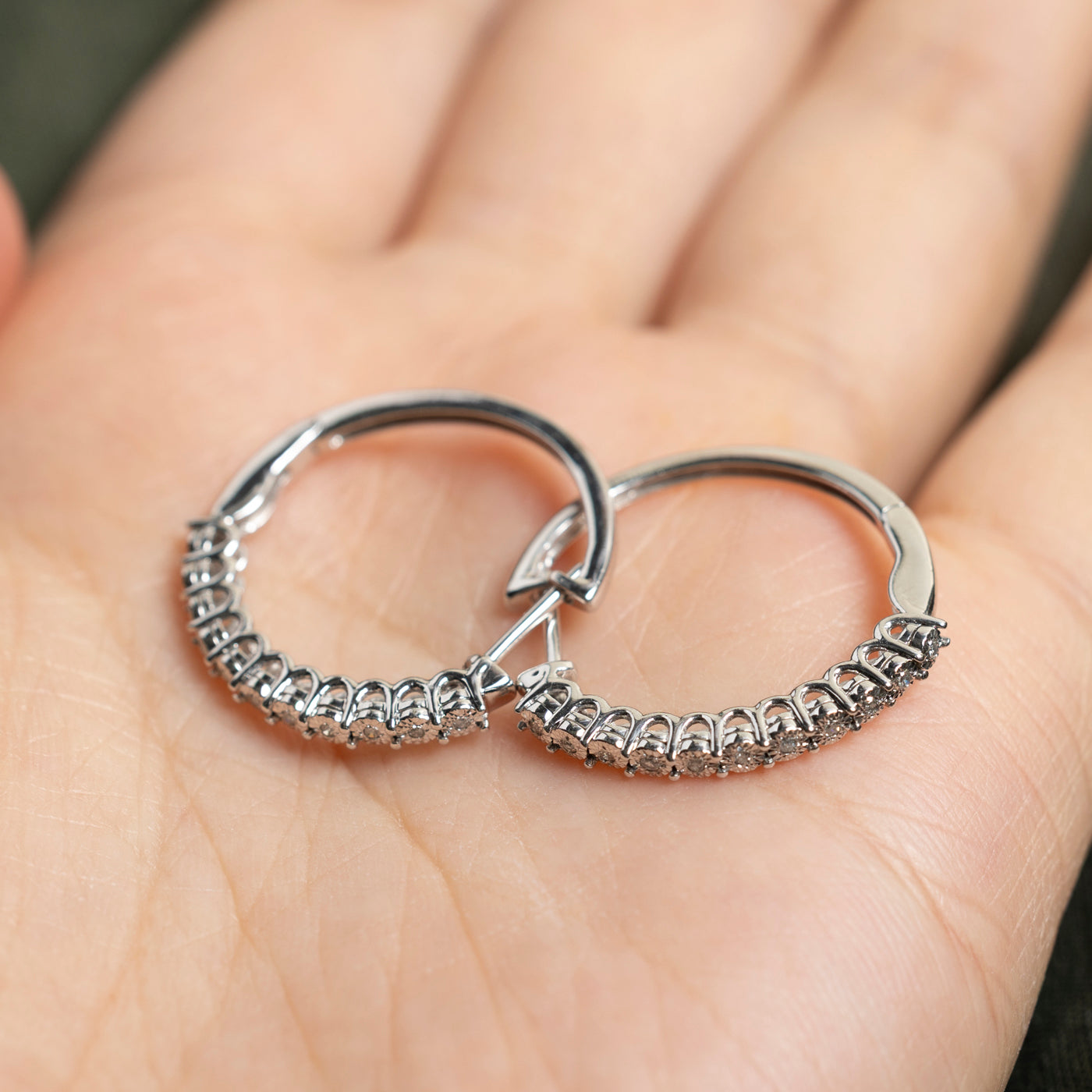 10K Illusion Set Diamond Hoop Earrings | 0.04ctw
