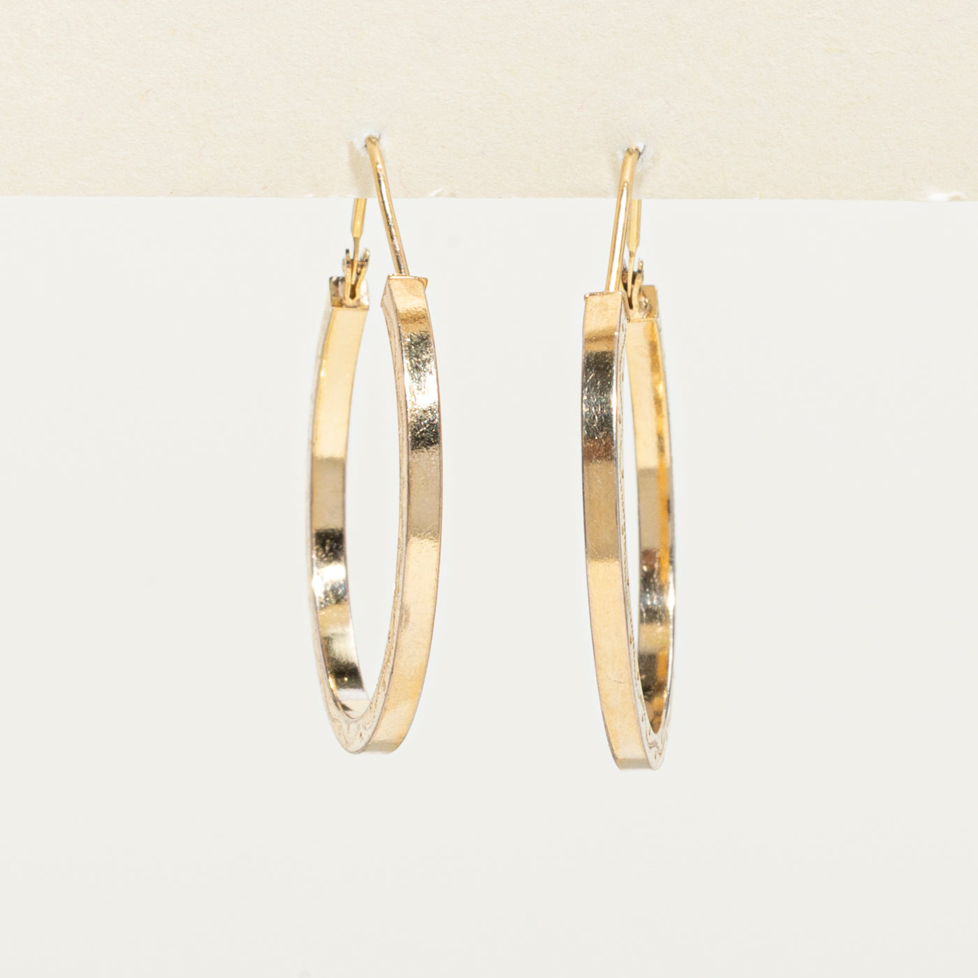 10k Yellow Gold Side Engraved Hoop Earrings