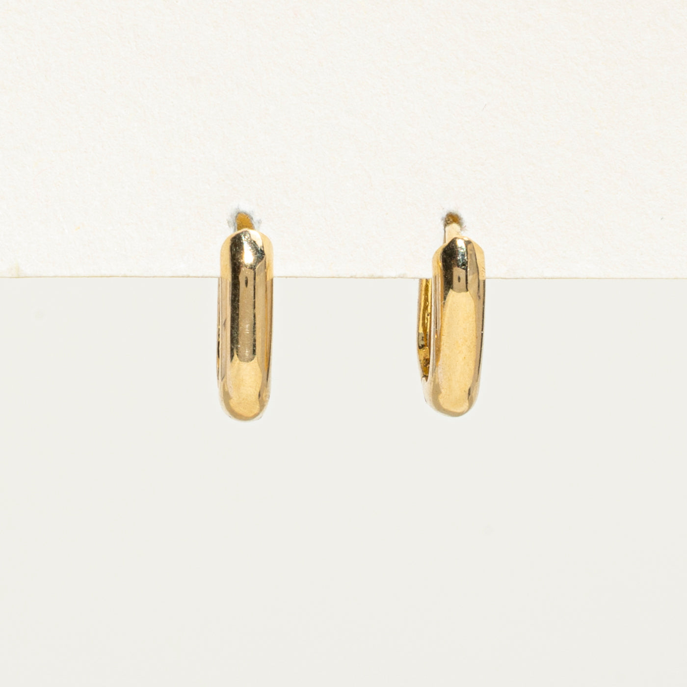 18k Yellow Gold Soft Square Huggie Earrings