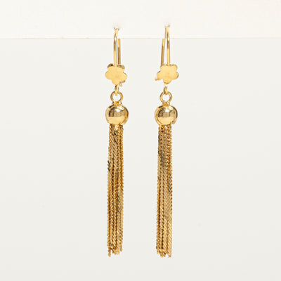 18k Yellow Gold Tassle Drop Earrings