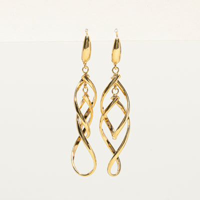 14k Yellow Gold Interlocking Drop Earrings