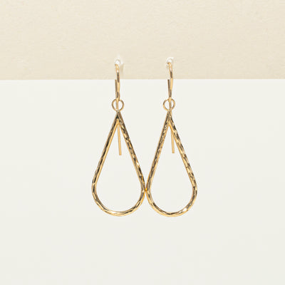 14k Yellow Gold Open Pear Shaped Drop Earrings