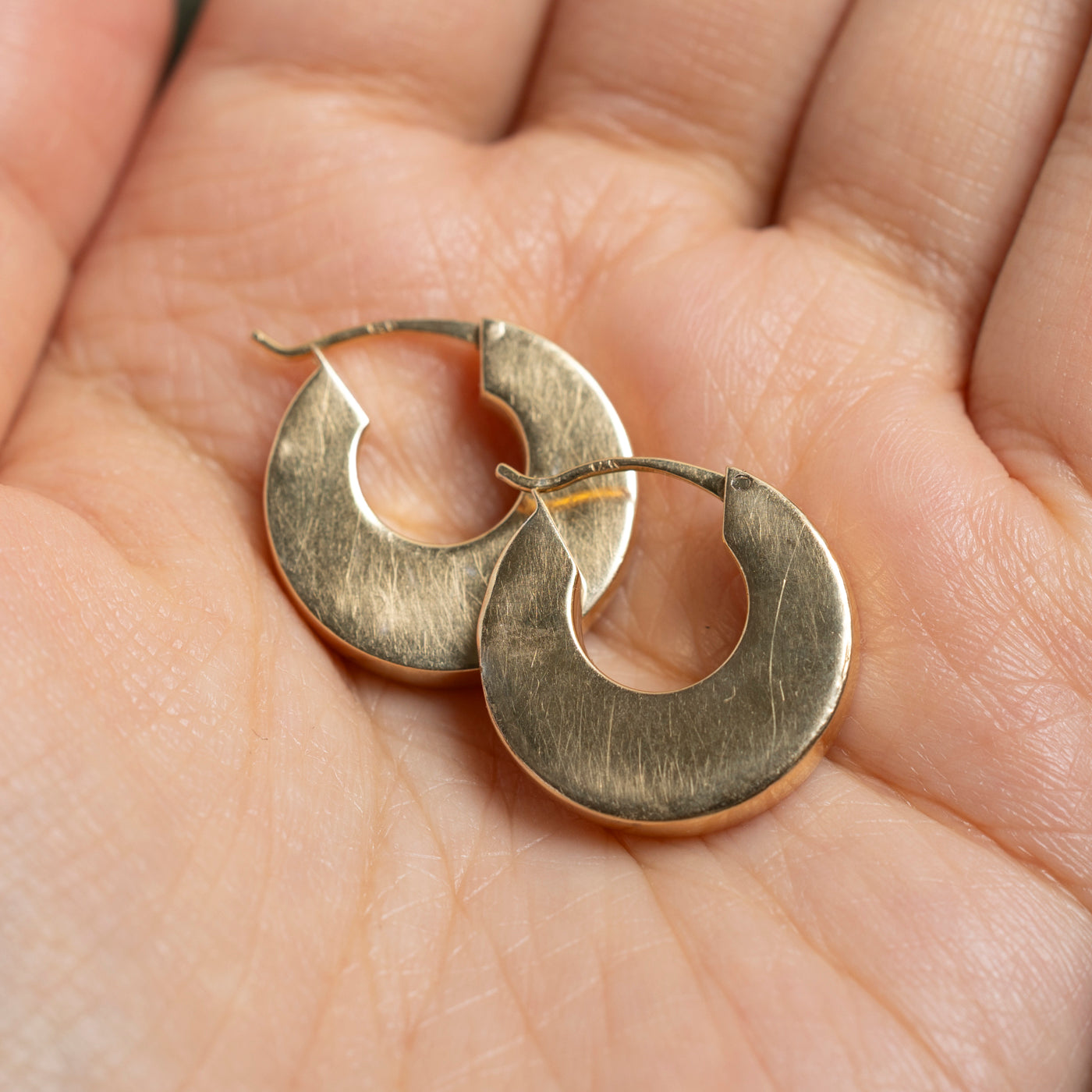 14k Yellow Gold Chunky Hoop Earrings