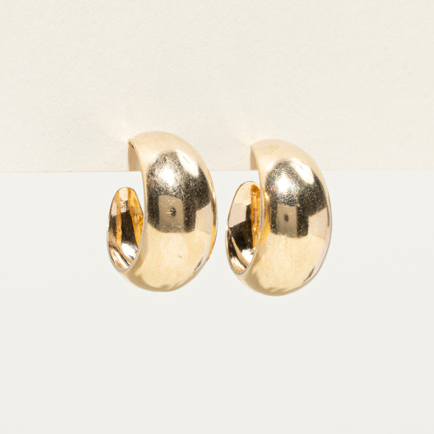 14k Yellow Gold Chunky Hoop Earrings