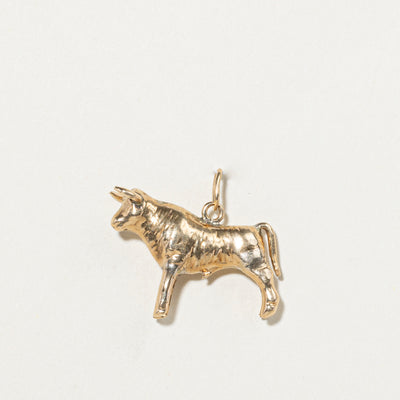 14k Yellow Gold Bull Charm