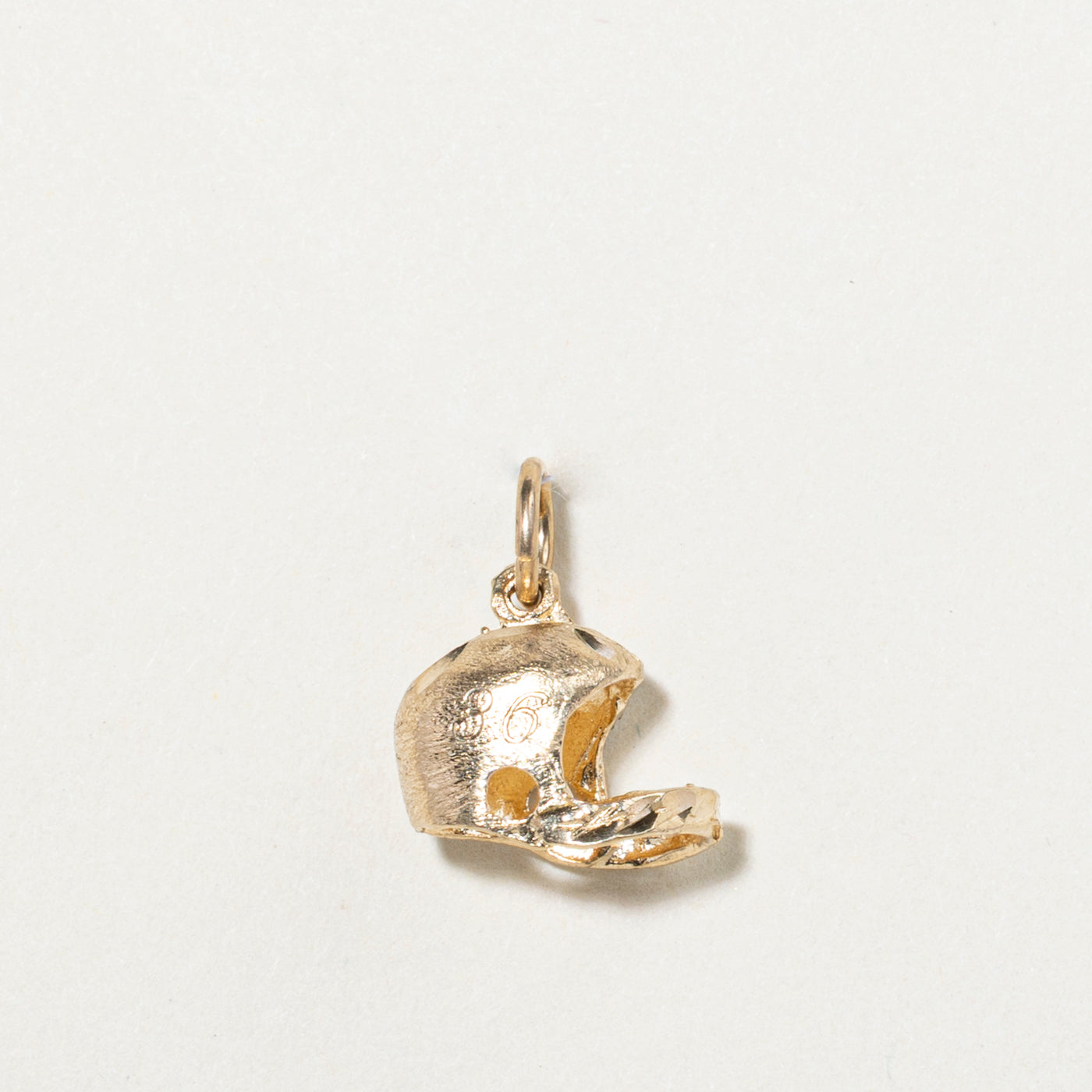 10k Yellow Gold Football Helmet Charm