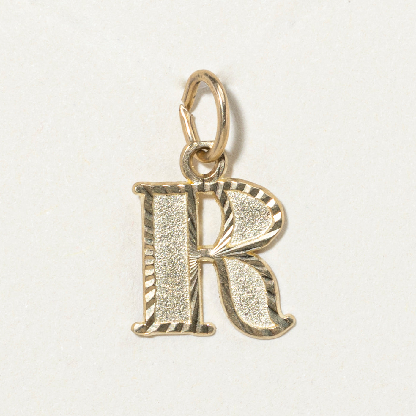 10k Yellow Gold "R" Initial Charm