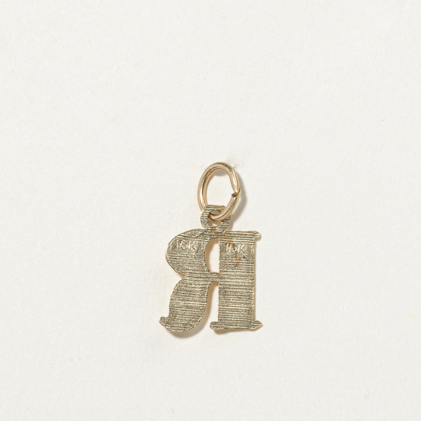 10k Yellow Gold "R" Initial Charm