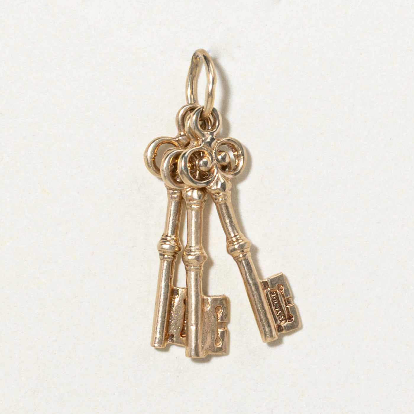 10k Yellow Gold Three Keys Charm