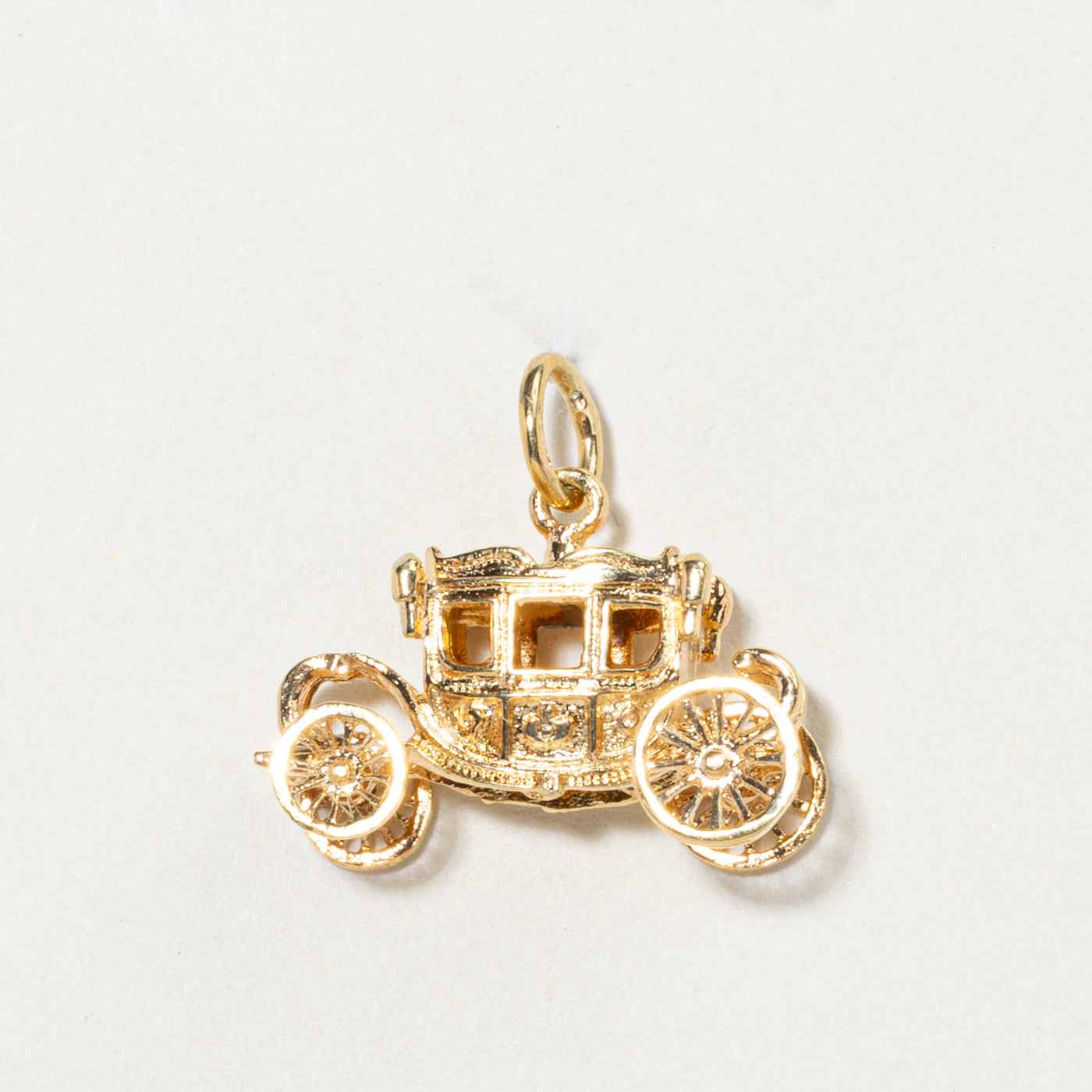 14k Yellow Gold Carriage Charm