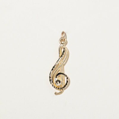 10k Yellow Gold Treble Clef Charm