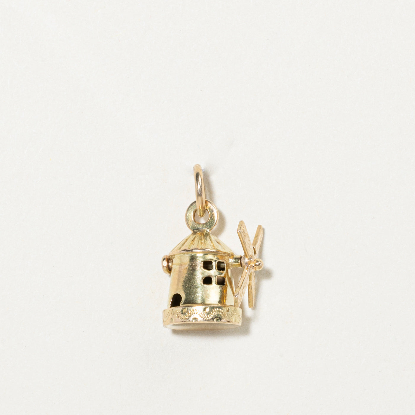 14k Yellow Gold Windmill Charm