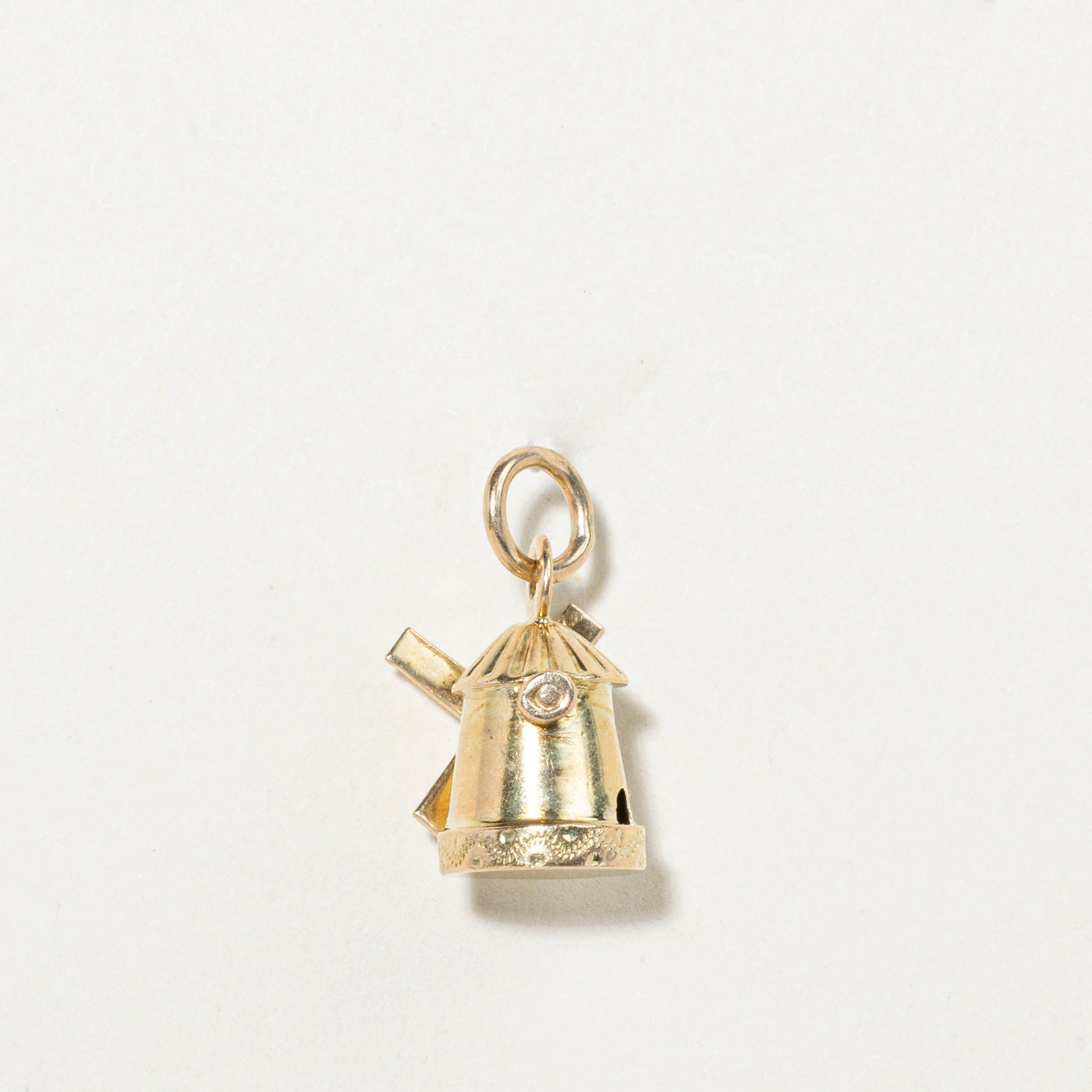14k Yellow Gold Windmill Charm