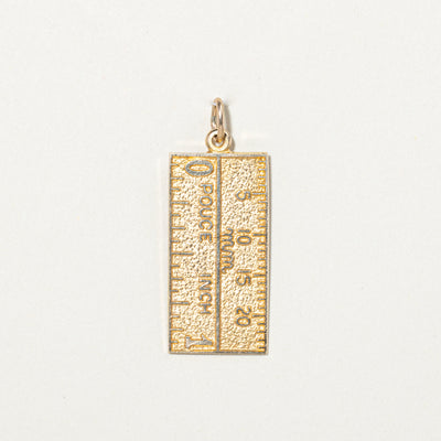 10k Yellow Gold Ruler Charm