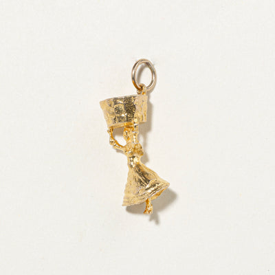 10k Yellow Gold Girl with Basket Charm