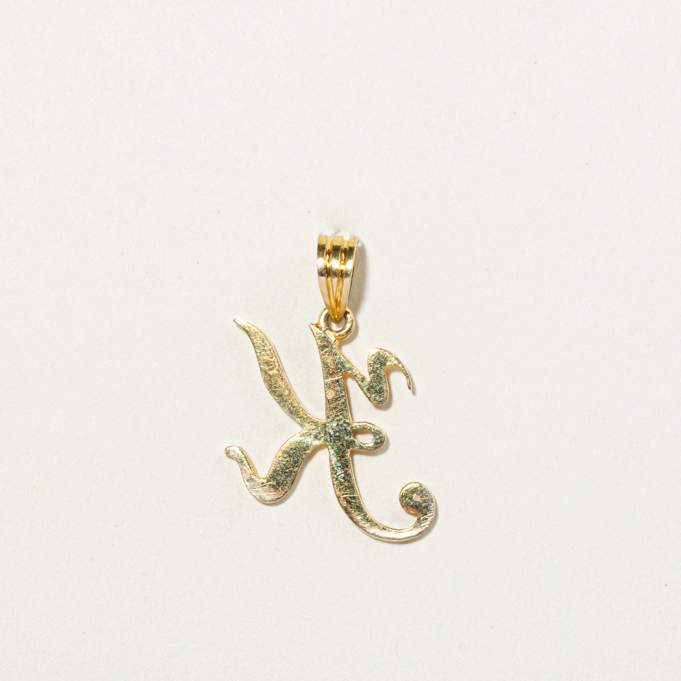 14k Yellow Gold "K" Initial Pendant