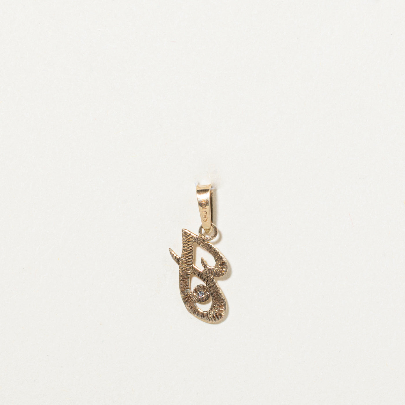 10k Diamond "J" Initial Pendant