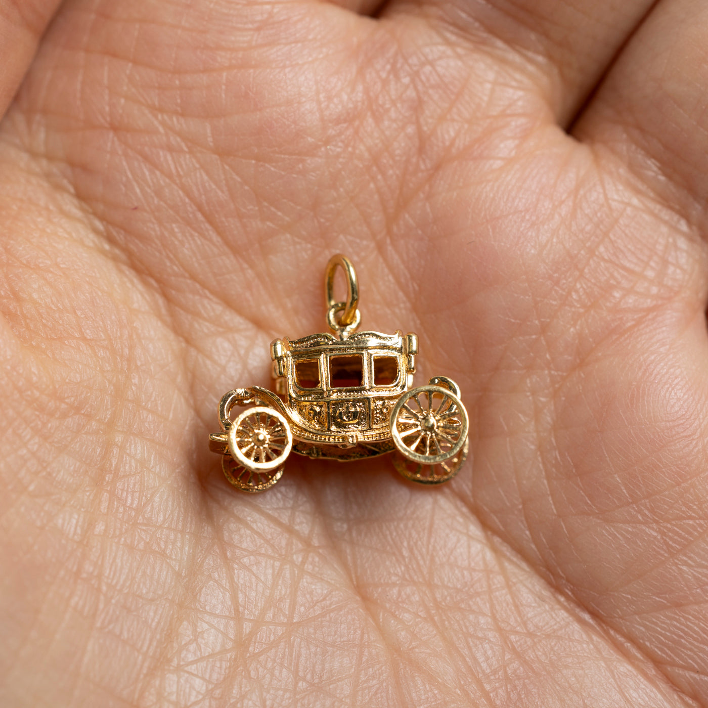 14k Yellow Gold Carriage Charm