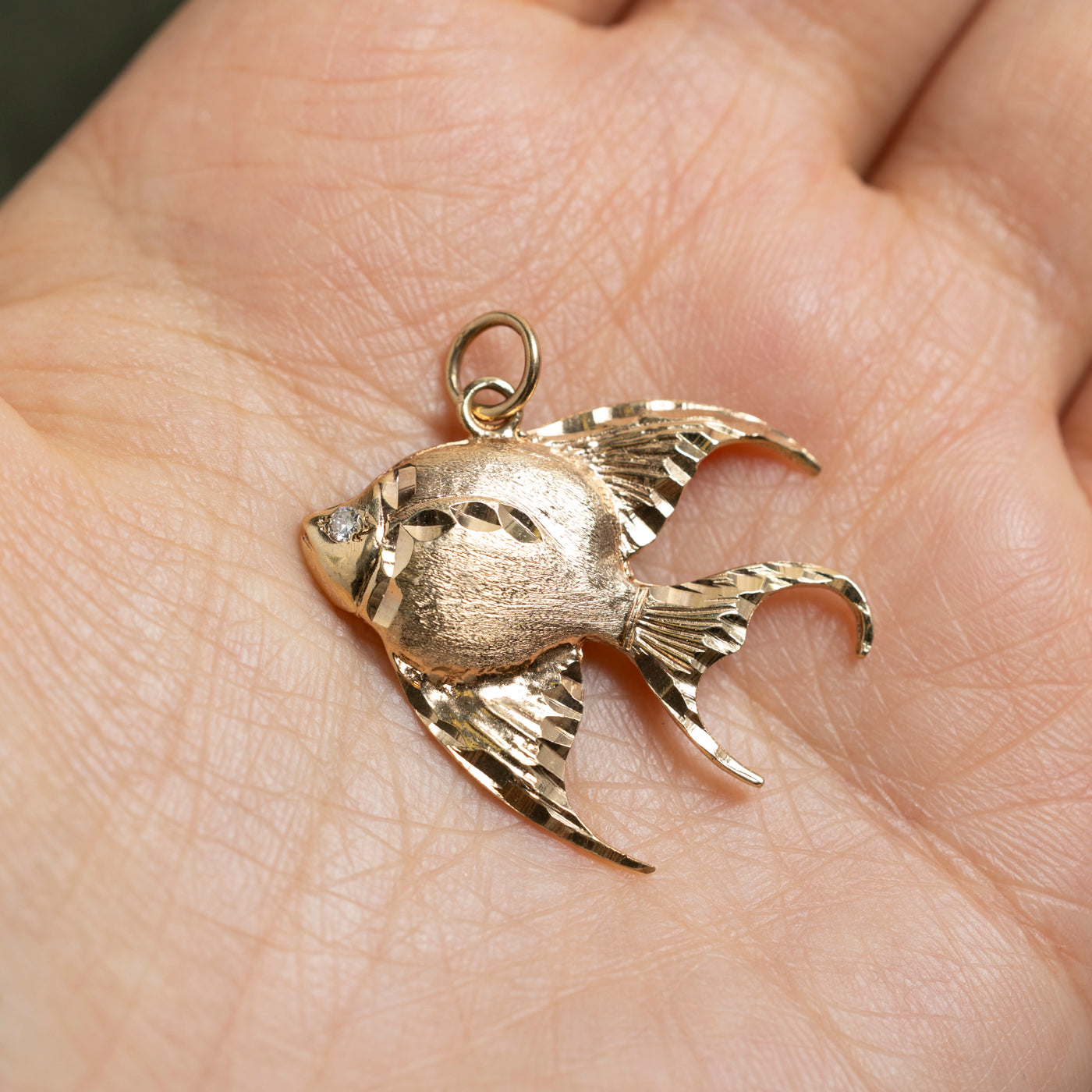 10k Yellow Gold Angel Fish Charm