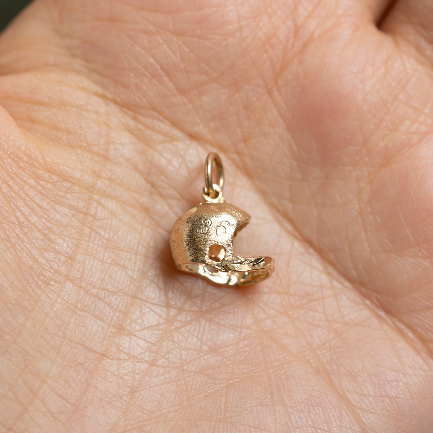10k Yellow Gold Football Helmet Charm