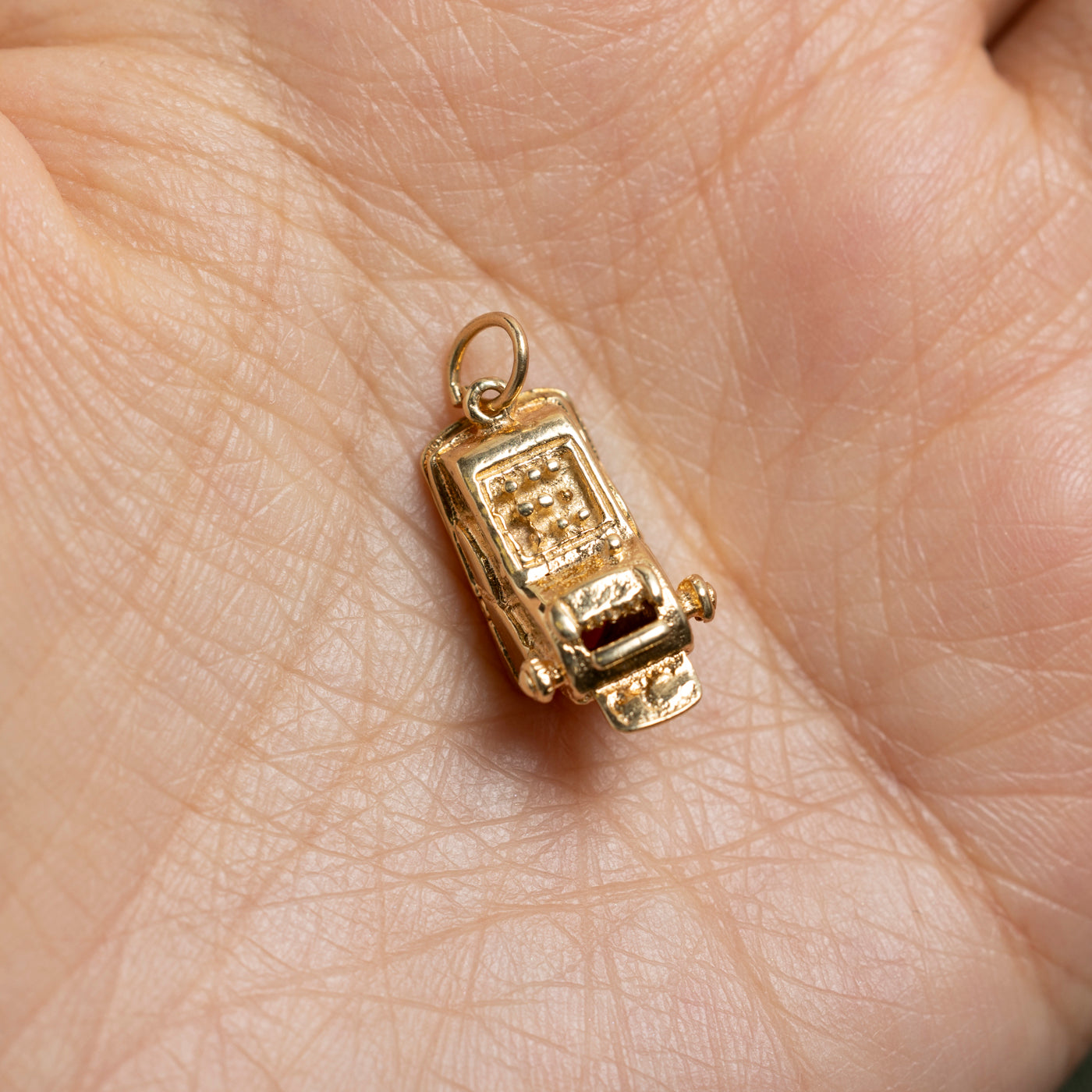 14k Yellow Gold Old Fashion Cash Register Charm