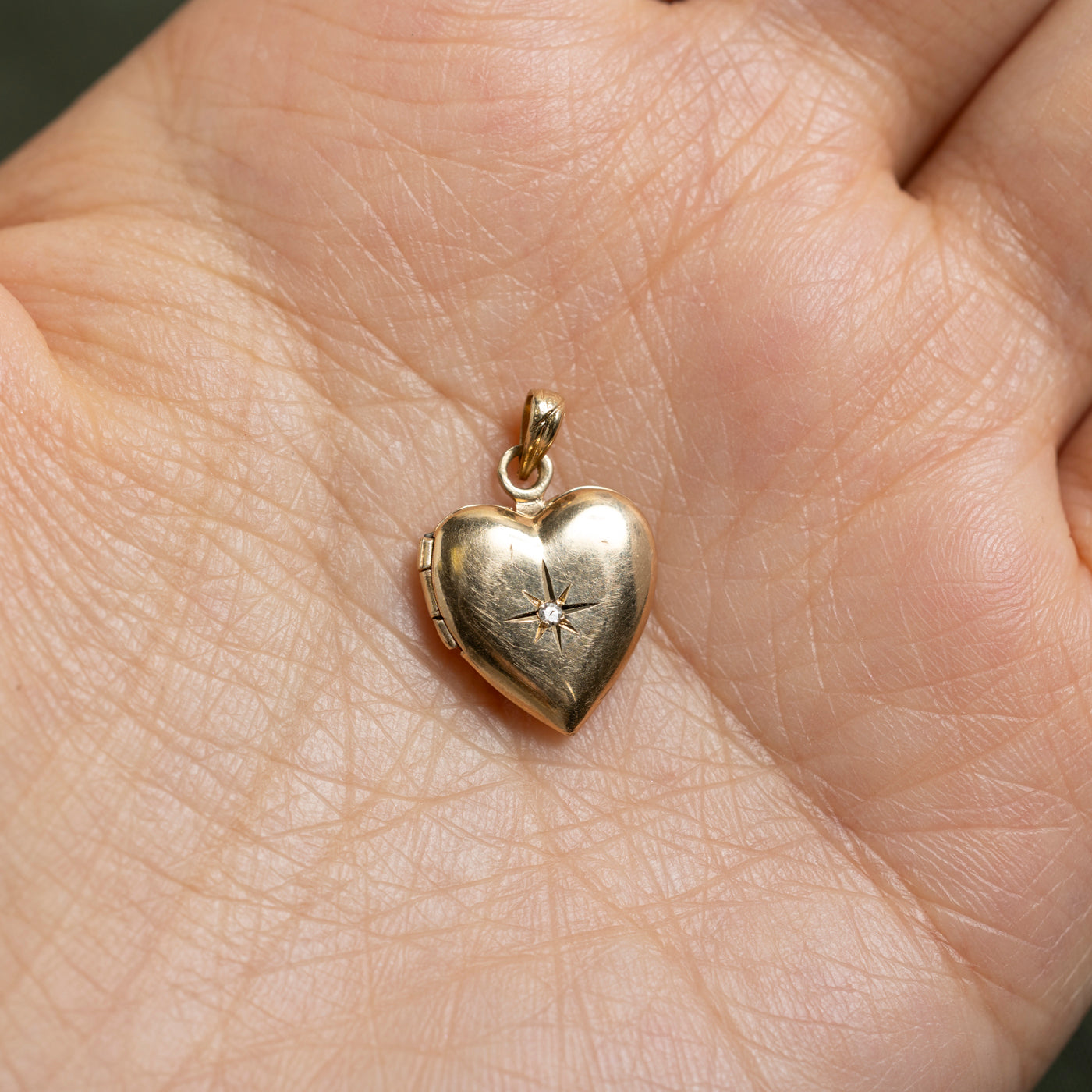 14k Yellow Gold Heart Locket Pendant