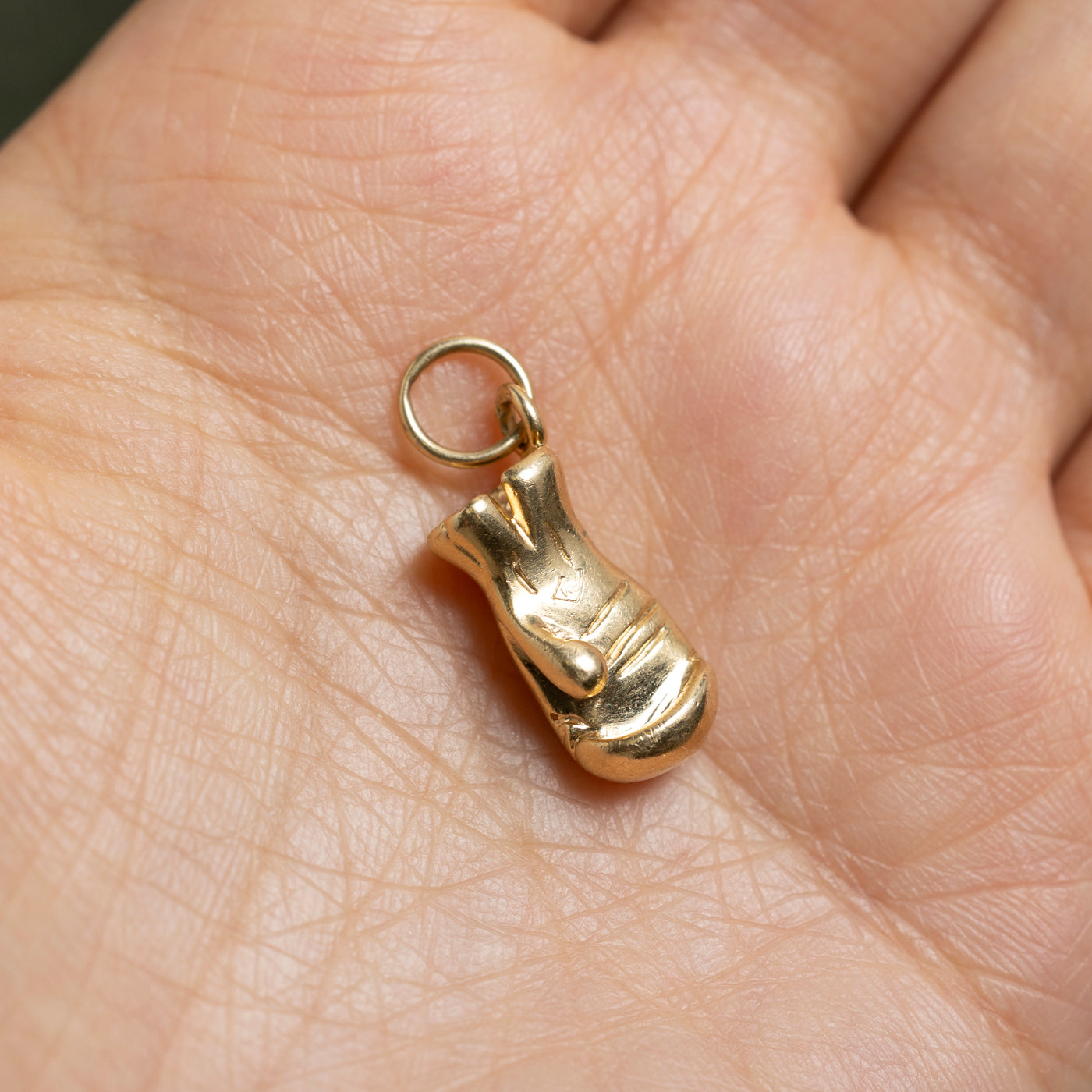 14k Yellow Gold Boxing Glove Charm