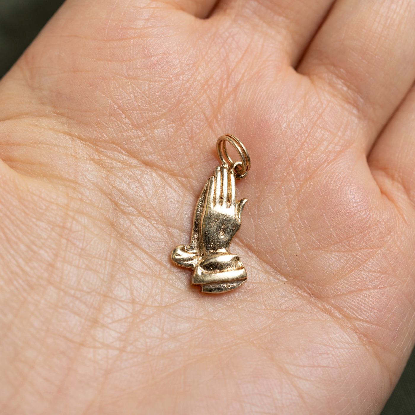 10k Yellow Gold Prayer Hands Charm
