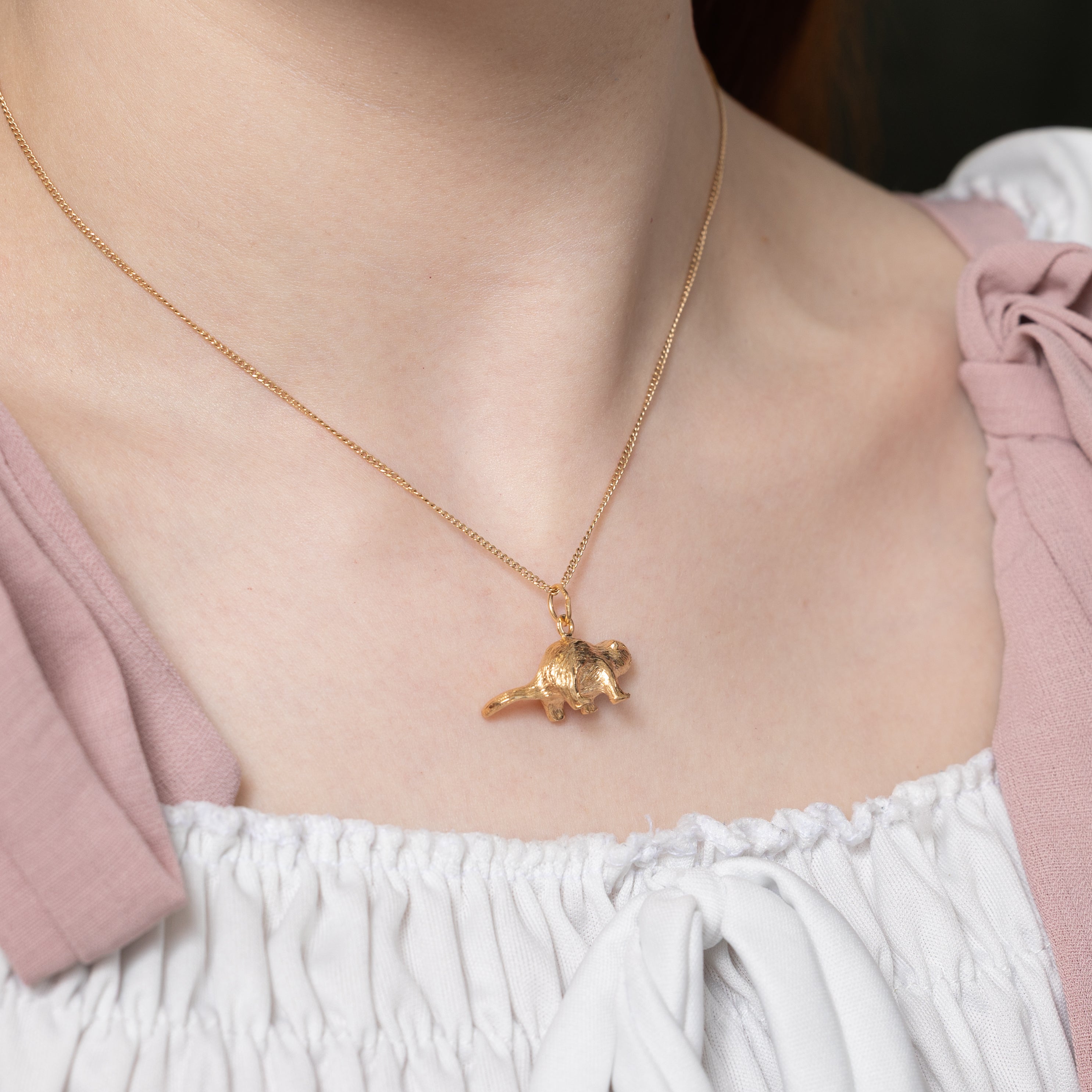14k Yellow Gold Beaver Charm
